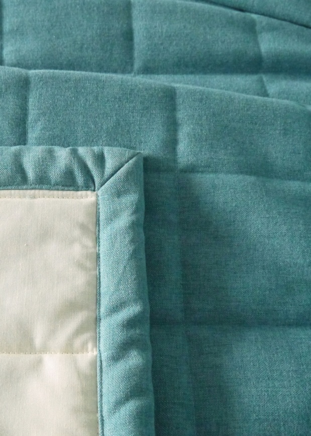 Покрывало на кровать двуспальное стеганое 220х240 см. Коллекция "Меланж". Цвет бирюзовый (бирюзовый меланж) фото 3