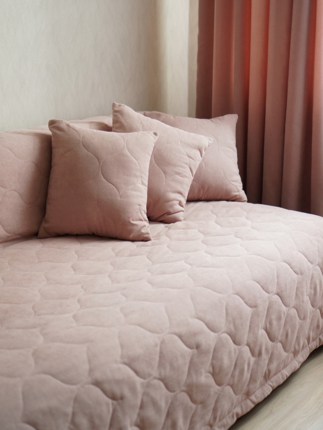 Наволочка декоративная. Коллекция  "Луковичка". Цвет светло-розовый (пудра) фото 1