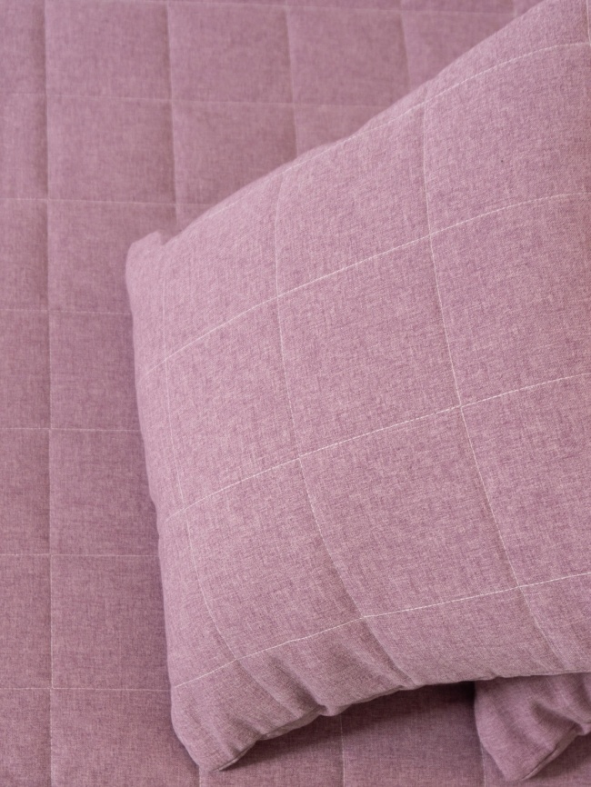 Покрывало на кровать двуспальное стеганое 220х240 см. Коллекция "Меланж". Цвет сиреневый (сиренево-розовый меланж) фото 6