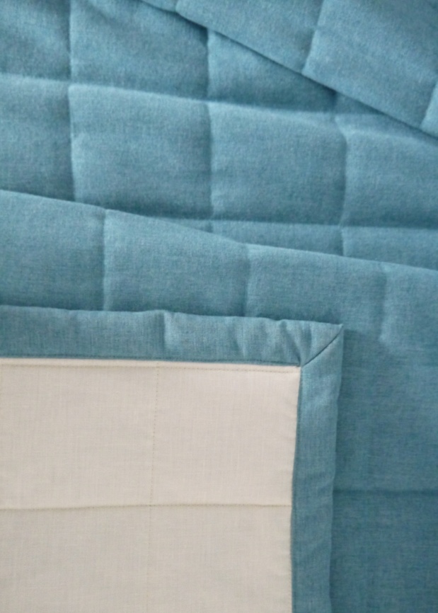 Комплект покрывало стеганое полуторное (160х220 см) + 2 наволочки 45х45 см. Коллекция "Меланж". Цвет бирюзовый (бирюзовый меланж) фото 8