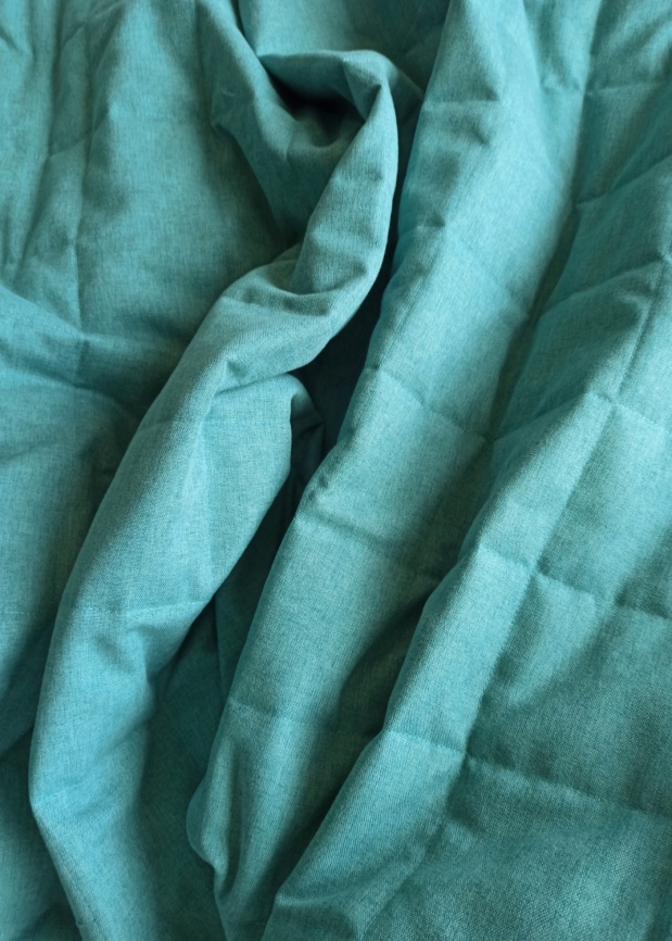 Покрывало на кровать двуспальное стеганое 220х240 см. Коллекция "Меланж". Цвет бирюзовый (бирюзовый меланж) фото 2