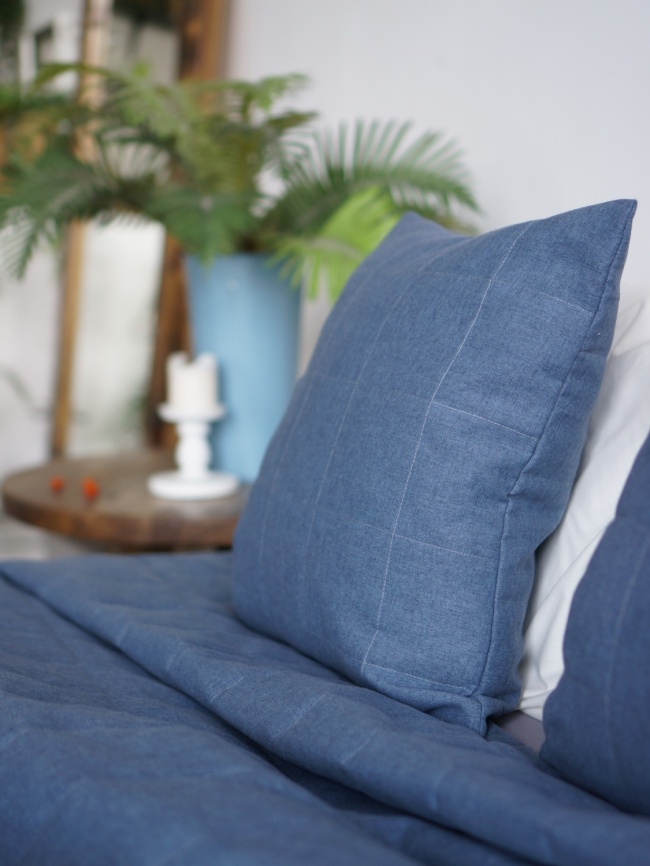 Наволочка декоративная. Коллекция  "Меланж". Цвет синий (синий меланж) фото 1